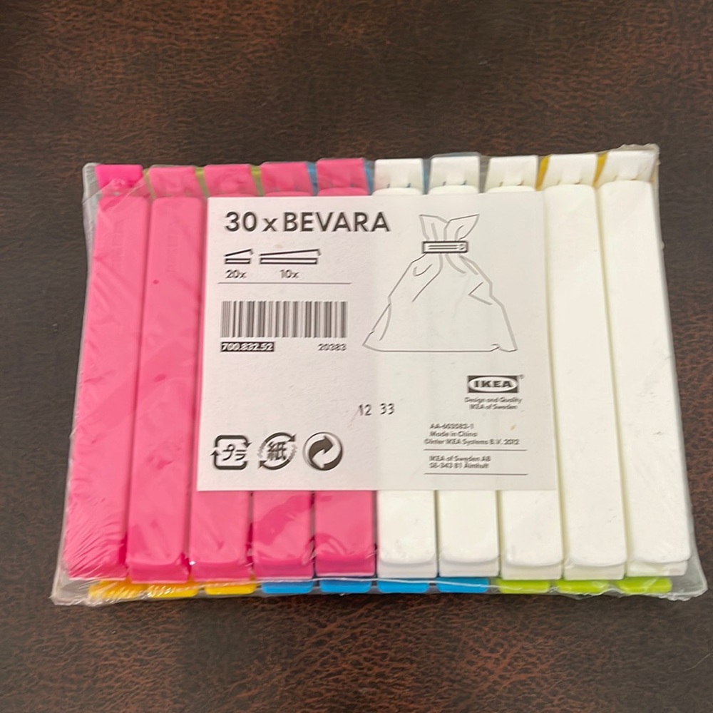 Bevara bag Seal Clips various Sizes Multi-Color